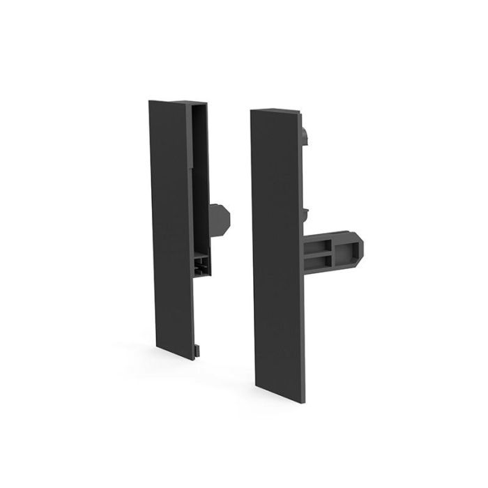 Herrajes Alk Juego Fijación Frontal Qube Para Vidrio H90 Acabado Antracita Altura H120