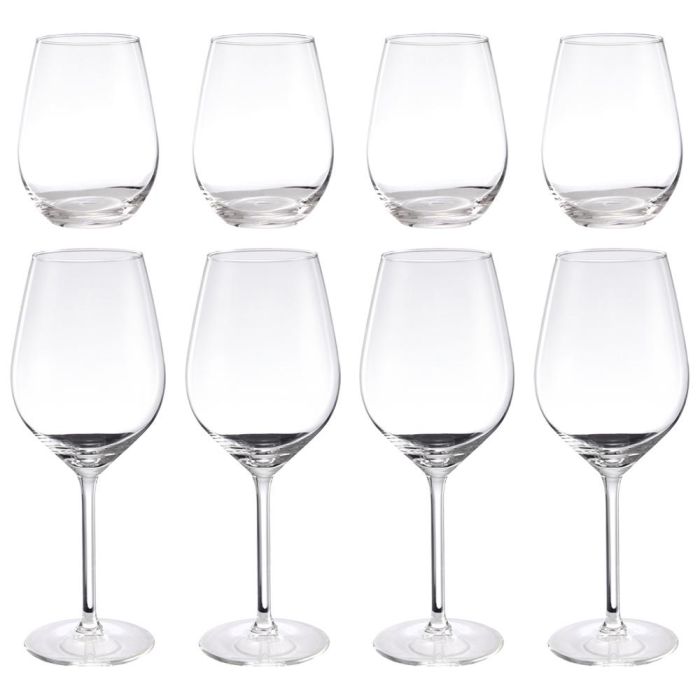 Day Juego Cristalería 8 Piezas: 4 Vasos 350ml y 4 Copas Vino 500ml 2 Day Juego Cristalería 8 Piezas: 4 Vasos 350ml y 4 Copas Vino 500ml 2