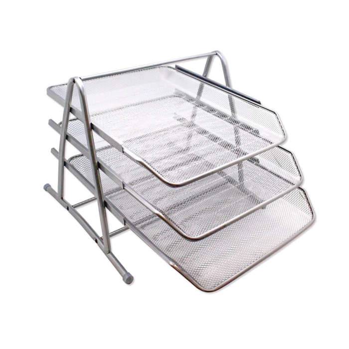 Q-connect KF00822 Bandeja sobremesa metálica rejilla plata 3 bandejas movibles 350x278x275 mm