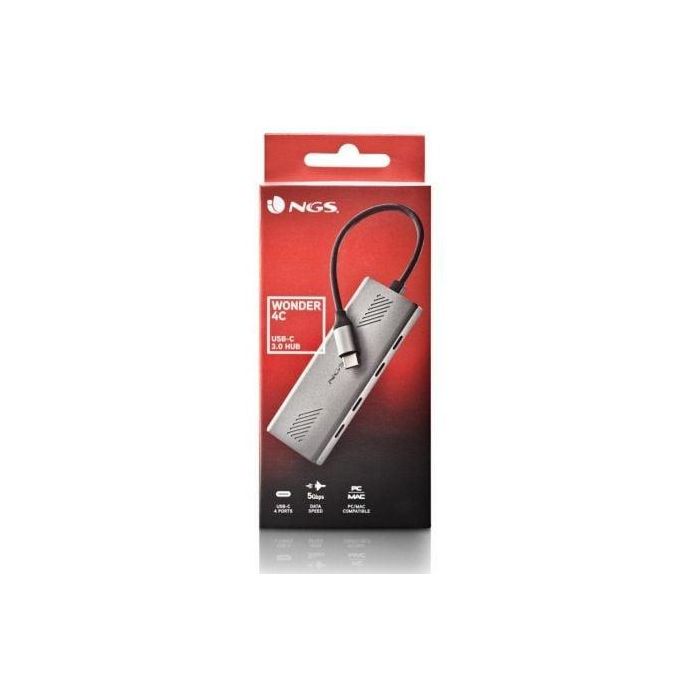 NGS Wonder4-C Hub USB-C de 4 puertos USB 3.0, transferencia de datos de 5 Gbps, carcasa de aluminio para PC/Mac/Tabletas 3 NGS Wonder4-C Hub USB-C de 4 puertos USB 3.0, transferencia de datos de 5 Gbps, carcasa de aluminio para PC/Mac/Tabletas 3