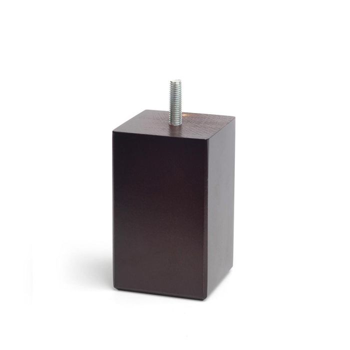 Rei Pata cuadrada de haya en color wengué mod.433, 6x6x10cm, para muebles bajos