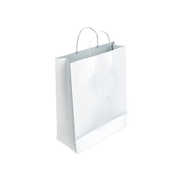 Bolsa De Papel Andina Kraft Blanco 18X24X8 Cm Blanco Paquete De 50