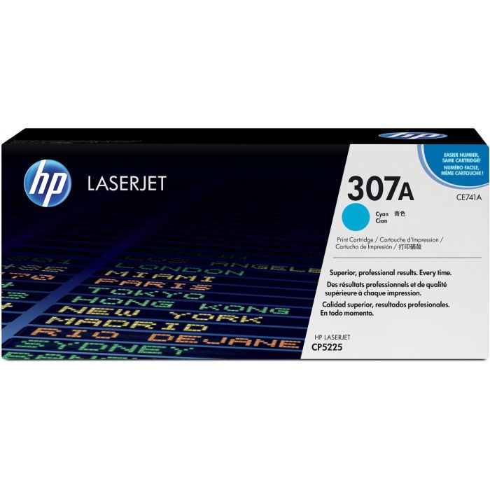 HP CE741A Tóner Original LaserJet 307A Cian 7300 páginas para HP LaserJet Pro CP5225, P5225