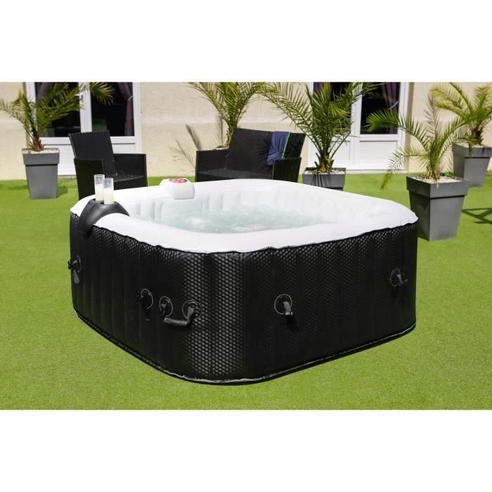 SUN SPA Spa hinchable cuadrado laminado - 6 personas - 1.85 x H 0.65 m 2