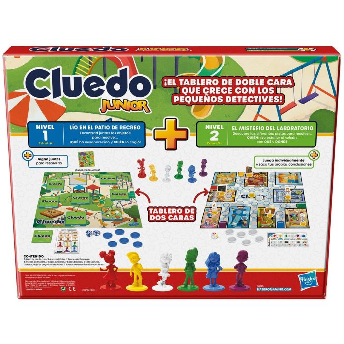 Hasbro Games F6419 Cluedo Junior Juego de Misterio 2 en 1: Misterio del Patio de Recreo y Laboratorio, evolutivo para niños +4 años 4