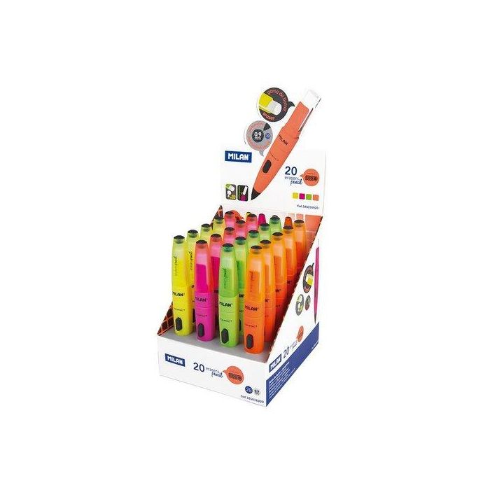 Portaminas Milan Compact Fluo 0,9 Mm Expositor De 20