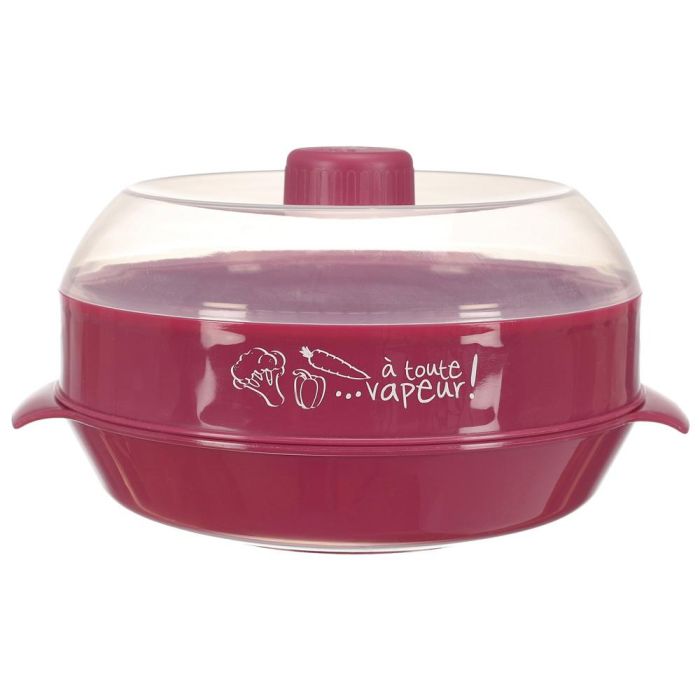 Cook Concept Recipiente para Cocinar al Vapor en Microondas con Tapa Regulable y Depósito de Agua, 25x21.5x12 cm 3