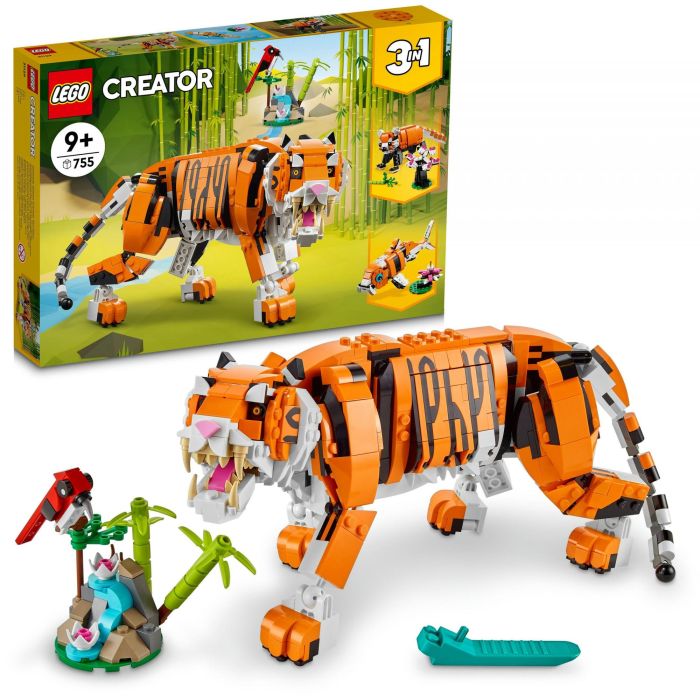 LEGO 31129 Creator 3 en 1 Su Majestad el Tigre, Set de Construcción de Juguetes de Animales para Niños y Niñas 9+ años 2 LEGO 31129 Creator 3 en 1 Su Majestad el Tigre, Set de Construcción de Juguetes de Animales para Niños y Niñas 9+ años 2