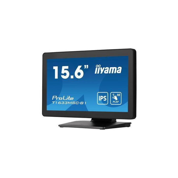 iiyama PROLITE T1633MSC-B1 Monitor Táctil 15.6" Full HD 1920x1080 PCAP 10 Puntos IPS Borde a Borde con Altavoces y USB Hub 4