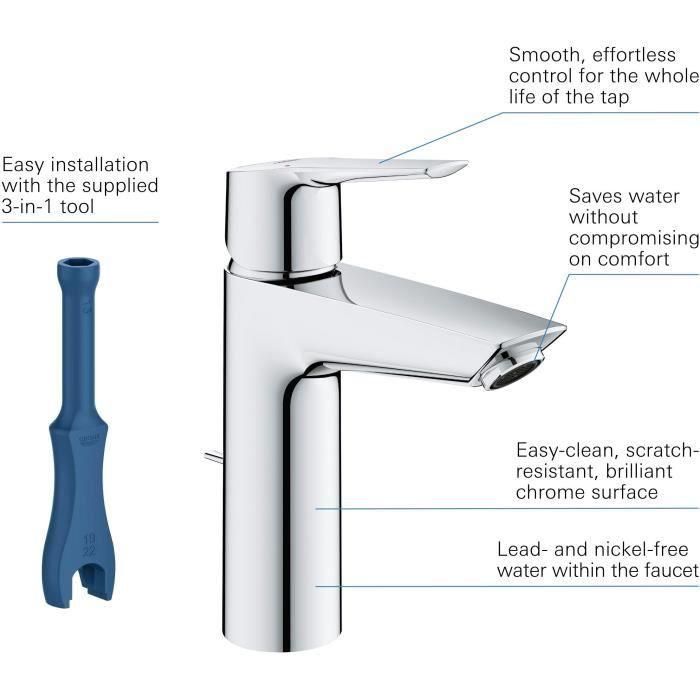 GROHE - MEJADOR MONOCOMANDE LAVABO - Tamaño M 4