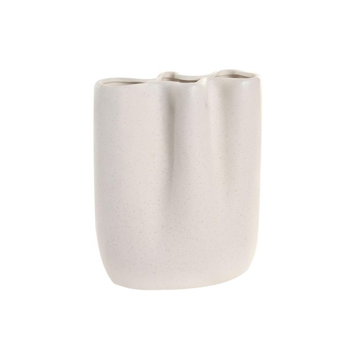 DKD Home Decor Jarrón Scandi de Cerámica Blanco 12 x 23.5 x 19.5 cm (4 Unidades)