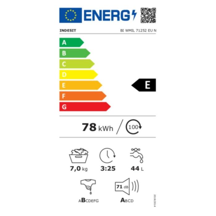 Lavadora Indesit BIWMIL71252EUN 7 kg 1200 rpm Blanco 1