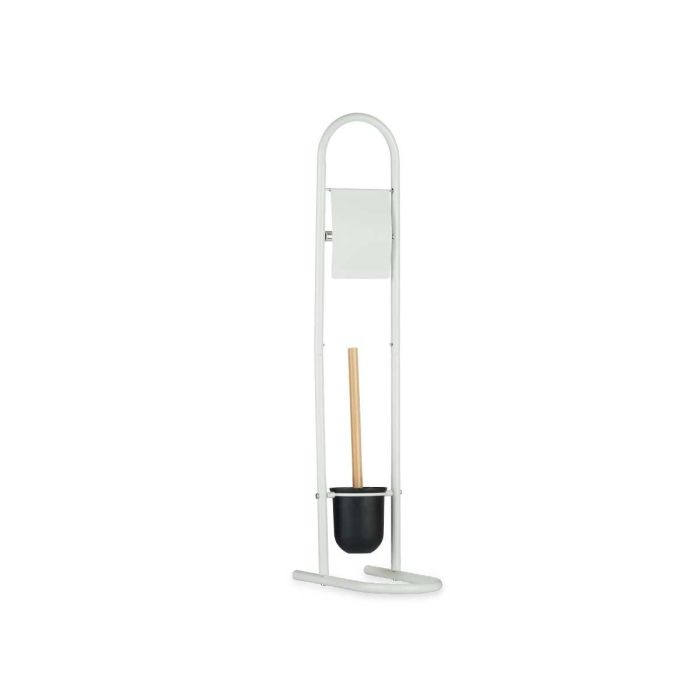 Portarrollo Escobilla Metal Bambu Blanco Berilo 40X10CM (4 Unidades) 1 Portarrollo Escobilla Metal Bambu Blanco Berilo 40X10CM (4 Unidades) 1