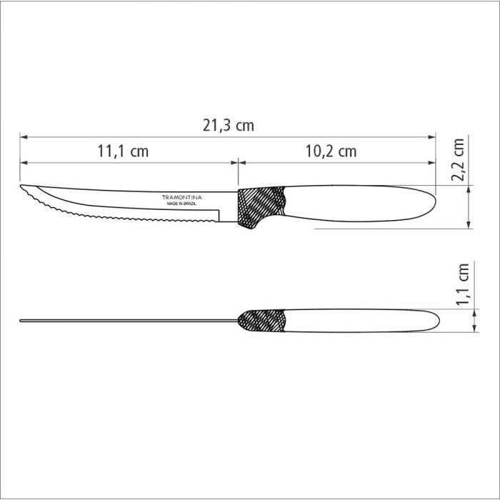 Juego de cuchillos para carne 3 piezas ipanema negro 21,3cm tramontina 5