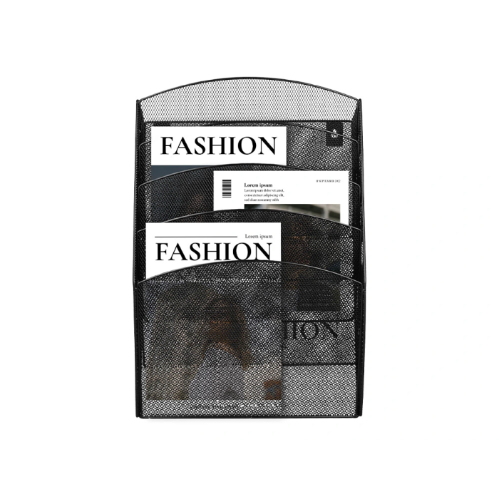 Q-connect Expositor Mural de Pared 5 Bandejas DIN A4 Negro 9,3x31,5x44 cm 6