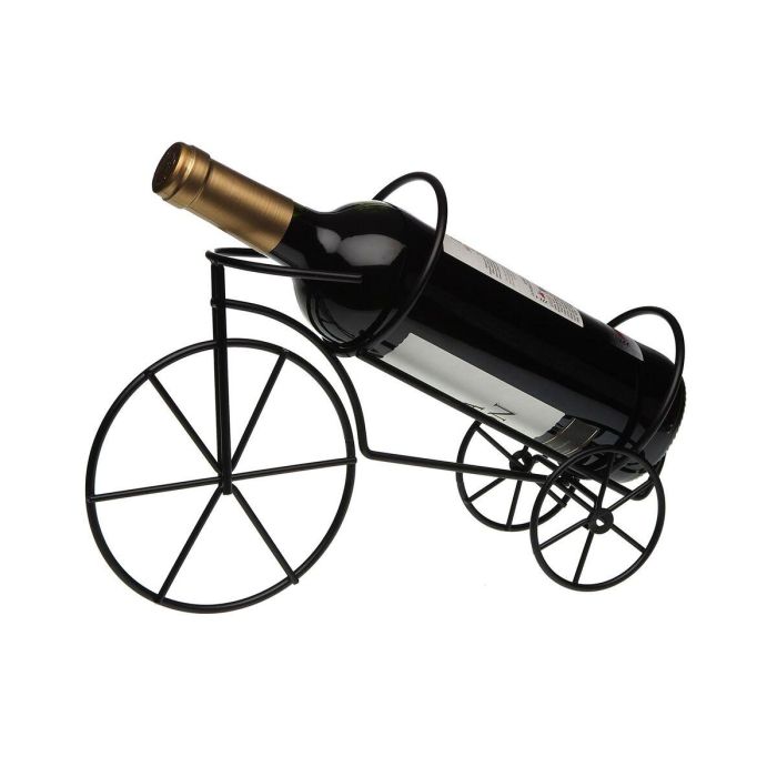 Soporte para botella de vino en bicicleta negra Versa 10.5x21.5x33 cm (2 Unidades) 1 Soporte para botella de vino en bicicleta negra Versa 10.5x21.5x33 cm (2 Unidades) 1