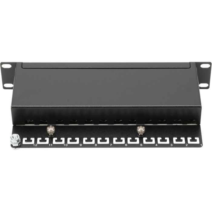 DIGITUS Patchpanel 1HE 12-Port Cat5e ClassD geschirmt schw. 1