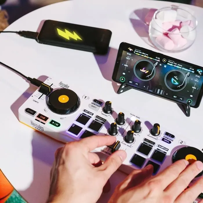 Hercules DJControl Mix Controlador DJ Bluetooth Inalámbrico para Smartphones iOS y Android 4