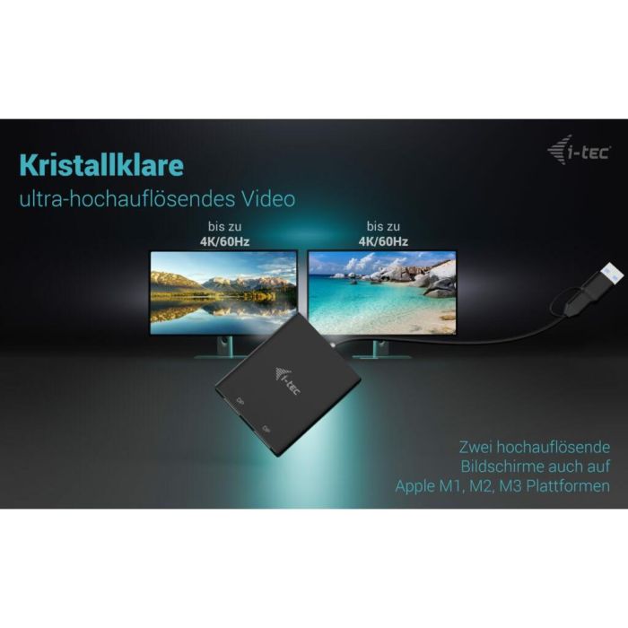 Cable USB i-Tec CADUAL4KDP Negro 5