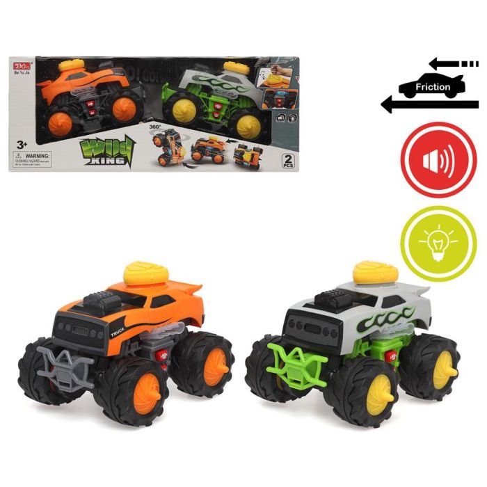 Coches Resorte con Luz y Sonido, Color Naranja y Blanco, 38x15 cm, Eléctrico, 1 Surtido