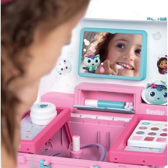 Smoby - Gabby y la Casa Mágica - Maleta de belleza fácil de transportar - 13 accesorios incluidos: peinado, uñas, maquillaje - 1