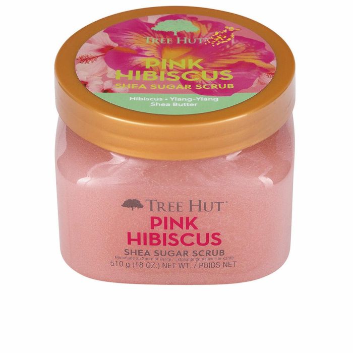Tree Hut Exfoliante Corporal de Azúcar Hibiscus Rosa 510g – Hidratante y Suavizante con Manteca de Karité, Ylang-Ylang y AHA para Todo Tipo de Piel