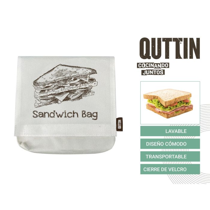 Quttin Bolsa Para Sandwich Reutilizable 18x18x2 cm (24 Unidades) Quttin Bolsa Para Sandwich Reutilizable 18x18x2 cm (24 Unidades)