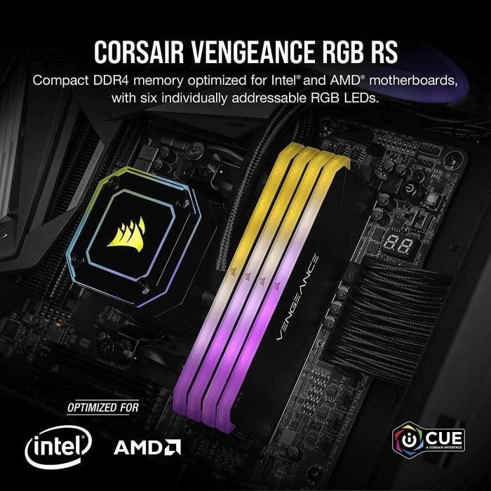 Memoria RAM - Corsair - Revenge RGB RS DDR4 - 16GB 2x8GB DIMM - 3600 MHz - 1.35V - Negro (CMG16GX4M2D3600C) 4 Memoria RAM - Corsair - Revenge RGB RS DDR4 - 16GB 2x8GB DIMM - 3600 MHz - 1.35V - Negro (CMG16GX4M2D3600C) 4