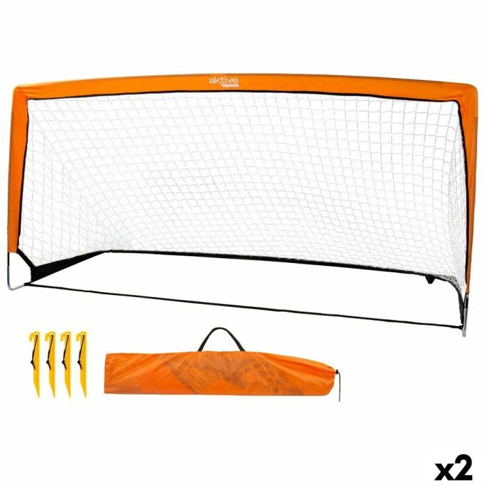 Portería de Fútbol Aktive 200 x 100 x 100 cm (2 Unidades) 0 Portería de Fútbol Aktive 200 x 100 x 100 cm (2 Unidades) 0