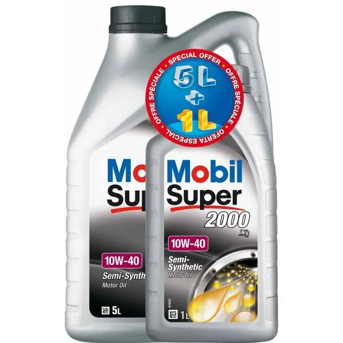 Mobil S2000 10W40 Aceite de Motor Semisintético 5L + 1L Gratis