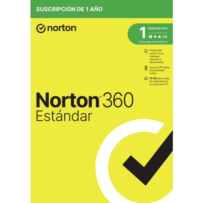 Norton Antivirus Norton 360 Standard - Protección en Tiempo Real, VPN Segura y Firewall Inteligente