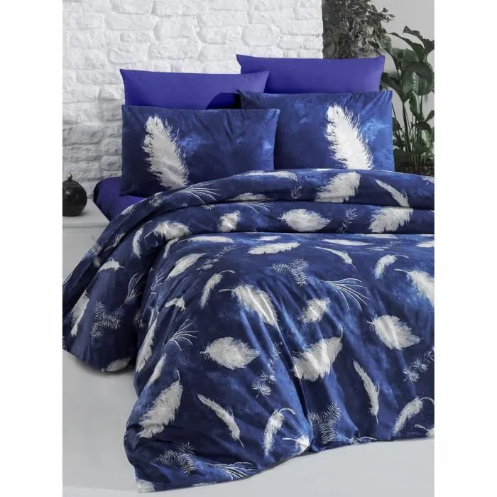 Juego de Cama 220x240 cm + 2 Fundas de Almohada 60x60 cm - Azul - 100% Algodón Reforzado - ASI8681875442564 2