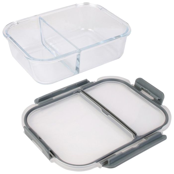 Cook Concept Hermético con 2 Compartimentos de Vidrio Borosilicado y Tapa de Plástico y Silicona 21x16 cm 3