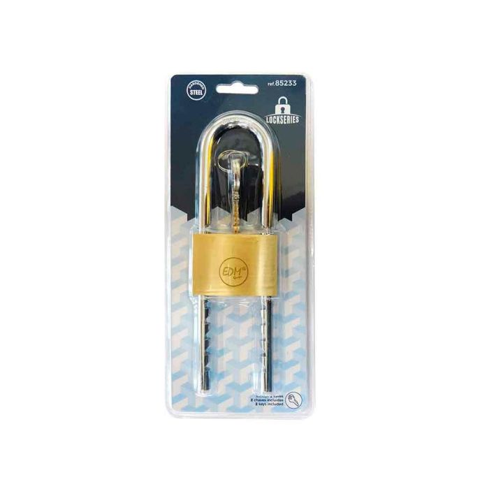 Edm Candado de latón arco regulable 60mm apertura 67-167mm con 2 llaves (silca var4 - jma -3d) 1