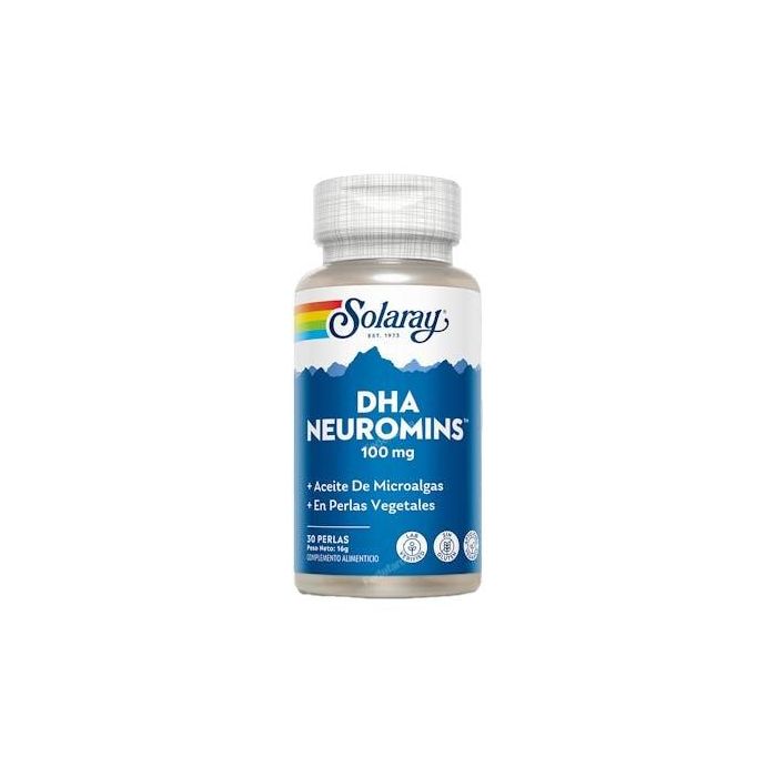 SOLARAY DHA Neuromins 100mg - 30 Perlas Veganas para Función Cerebral y Visión