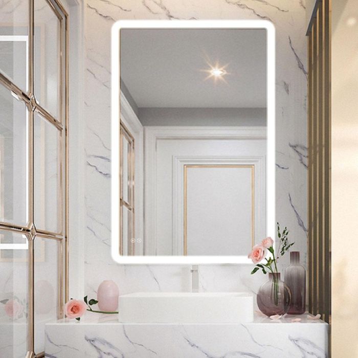 Edm Espejo Rectangular con LED 20W Antivaho Regulable 80 x 60 cm 2