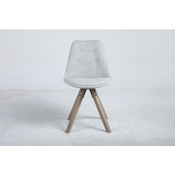 DKD Home Decor Silla Scandi Gris Claro para Comedor/Salón de Roble y Poliester, Medidas 55x48x84 cm, Altura Asiento 50 cm, Desmontable 2