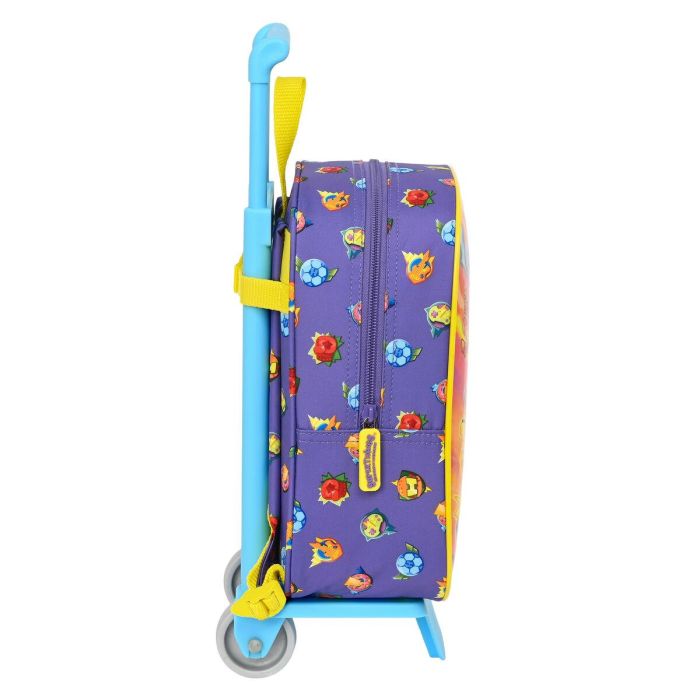 Mochila Escolar con Ruedas SuperThings Guardians of Kazoom Morado Amarillo (22 x 28 x 10 cm) 1