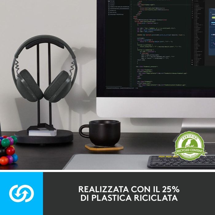 Logitech Auriculares Inalámbricos Zone Vibe con Micrófono - Negro 5 Logitech Auriculares Inalámbricos Zone Vibe con Micrófono - Negro 5
