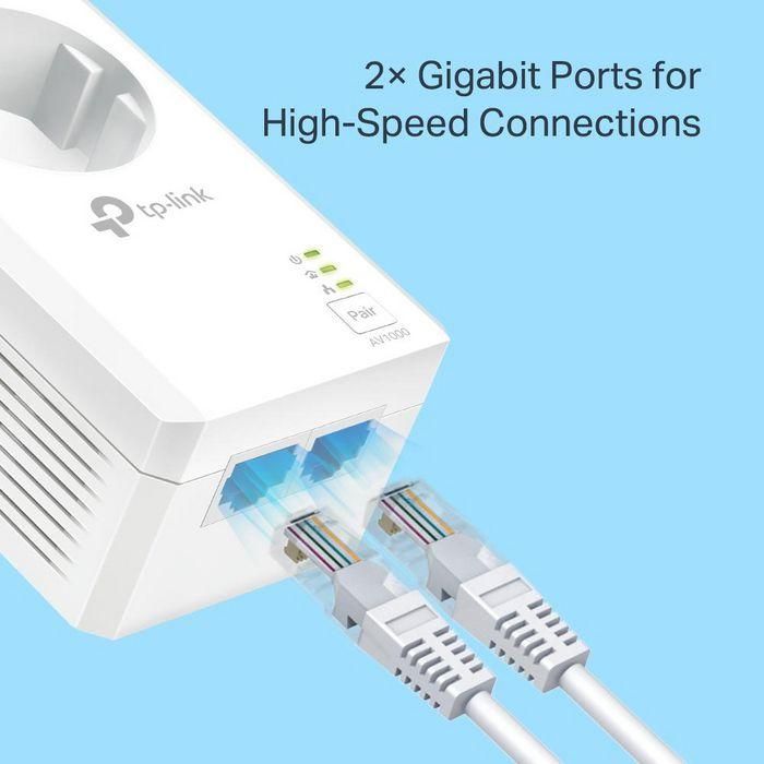 TP-LINK Kit Inicial Av1000 2-Puertos Gigabit con Enchufe Incorporado 6 TP-LINK Kit Inicial Av1000 2-Puertos Gigabit con Enchufe Incorporado 6