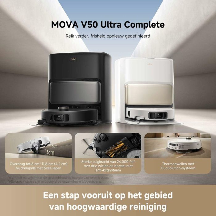 Robot aspirador ultracompleto MOVA V50 - Potencia de 24.000 Pa - Limpieza térmica de suelos con sistema DuoSolution 9 Robot aspirador ultracompleto MOVA V50 - Potencia de 24.000 Pa - Limpieza térmica de suelos con sistema DuoSolution 9