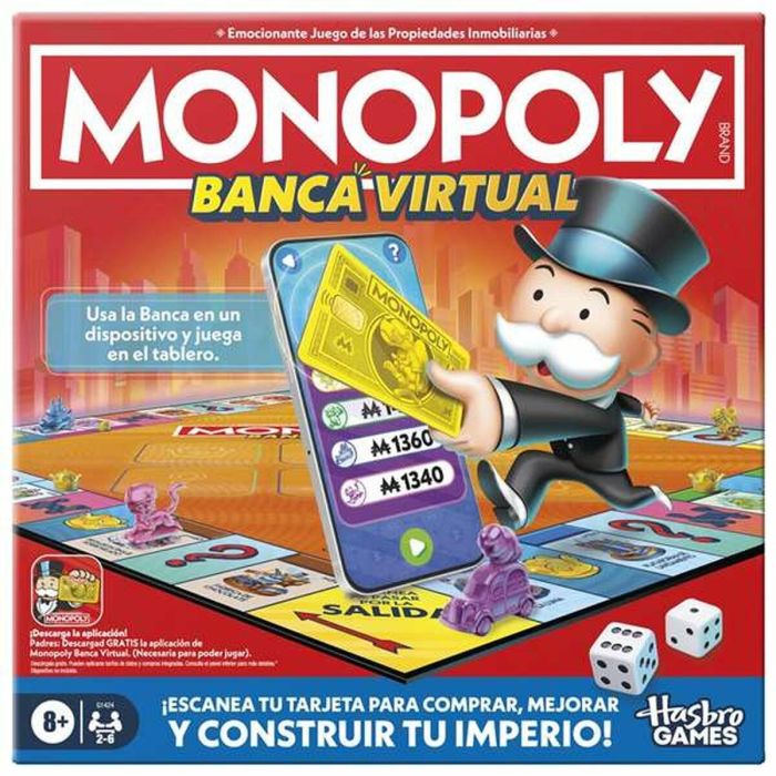 HASBRO Monopoly App Banking - Juego de Mesa Electrónico con Banca Digital sin Efectivo, Edición en Español para +8 Años