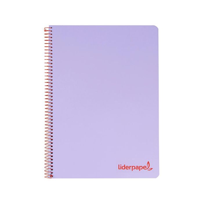 Cuaderno Espiral Liderpapel A5 Micro Wonder Tapa Plastico 120H 90 gr Cuadro 5 mm 5 Bandas 6 Taladros Color Violeta 1