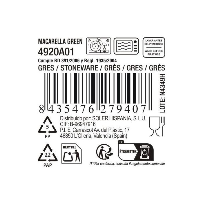 La Mediterranea Plato Hondo Macarella Green Ø21x4 cm - Colección 870 - Cerámica de Calidad (18 Unidades) 5