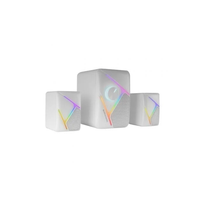 Mars Gaming Altavoces MS-H21 2.1 35W RGB Dinámico Sonido 3D Surround Control Volumen Frontal Blanco MSH21W Mars Gaming Altavoces MS-H21 2.1 35W RGB Dinámico Sonido 3D Surround Control Volumen Frontal Blanco MSH21W