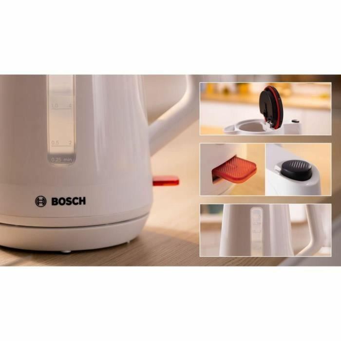 Hervidor - BOSCH - TWK1M121 MyMoment - Blanco - capacidad 1,7L - base 360° - recogecables - 3 dispositivos de seguridad automáticos 2