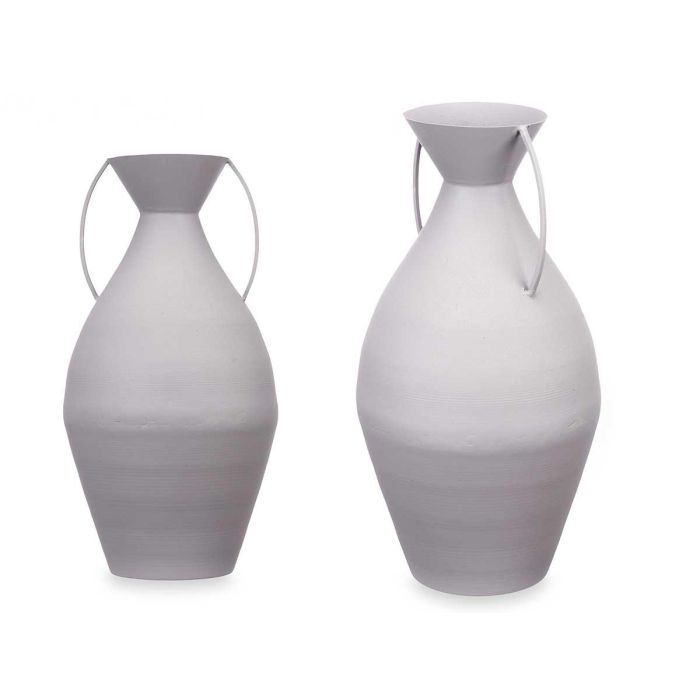 Jarron Acero Tinaja Gris Pastel Grd Giftdecor 20X43CM (4 Unidades) Jarron Acero Tinaja Gris Pastel Grd Giftdecor 20X43CM (4 Unidades)