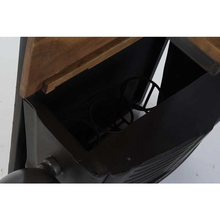 DKD Home Decor Botellero Gris Oscuro 30 x 104 x 83 cm Hierro Acacia Cristal 3