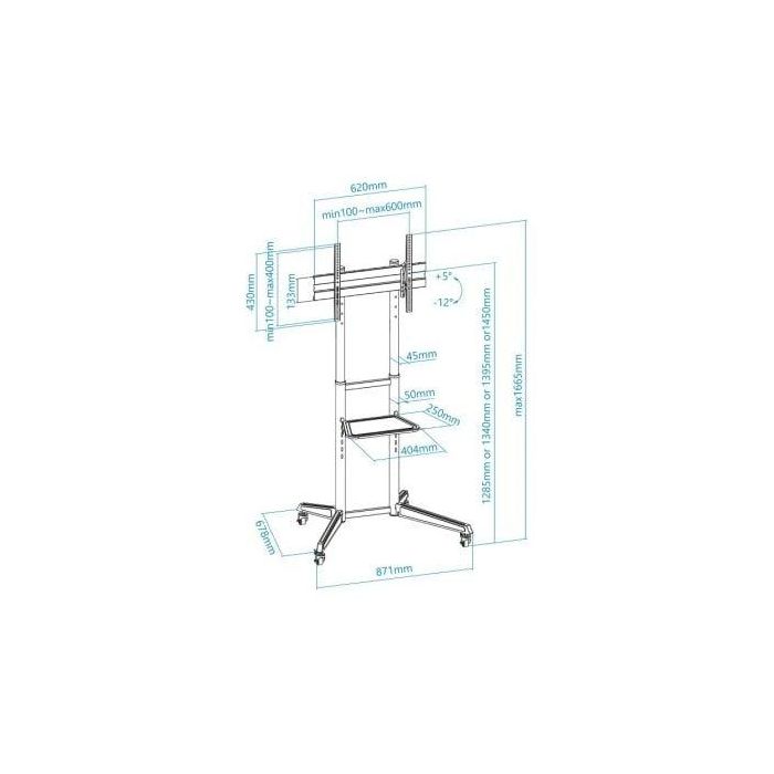 TOOQ Soporte suelo ruedas pantallas "RAMSES" 37-70" 4 TOOQ Soporte suelo ruedas pantallas "RAMSES" 37-70" 4