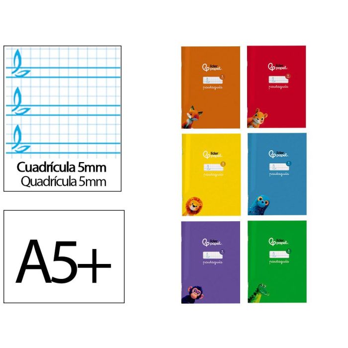 Libreta Liderpapel Pautaguia Tapa Cartoncillo 32H Din A5+ 75 gr Cuadriculado Pautado 5 mm Con Margen 6 Colores Surtidos Libreta Liderpapel Pautaguia Tapa Cartoncillo 32H Din A5+ 75 gr Cuadriculado Pautado 5 mm Con Margen 6 Colores Surtidos